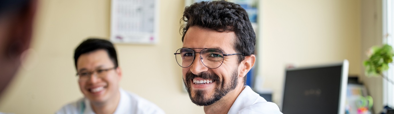 Man at health center