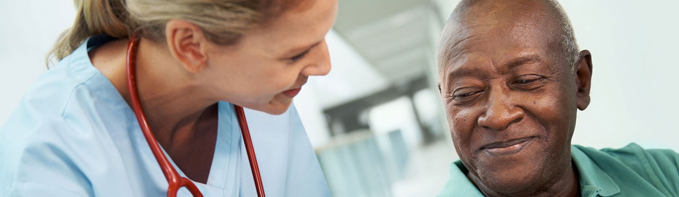 Female nurse with patient