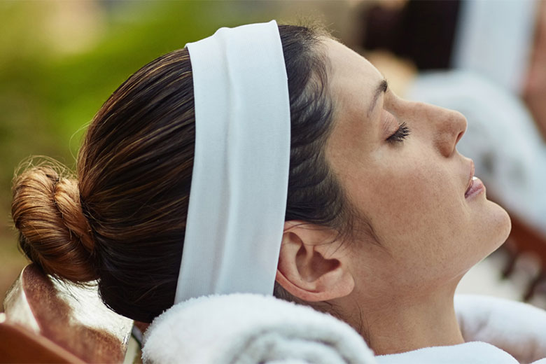 Woman relaxing at a spa